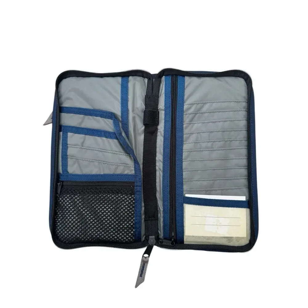 LL BEAN Travel Document Holder Wallet Zip-around Nylon Strap Passport Pockets